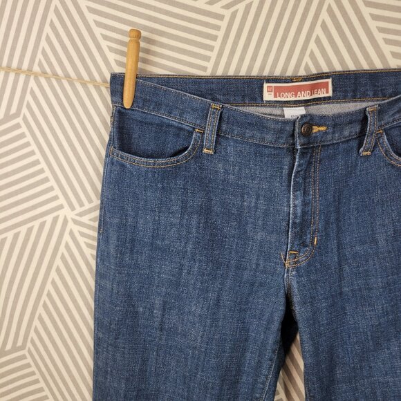 VTG Y2K Retro Gap Size 12 36x32 Long & Lean Flare blue Jeans Street Wear - Picture 2 of 5